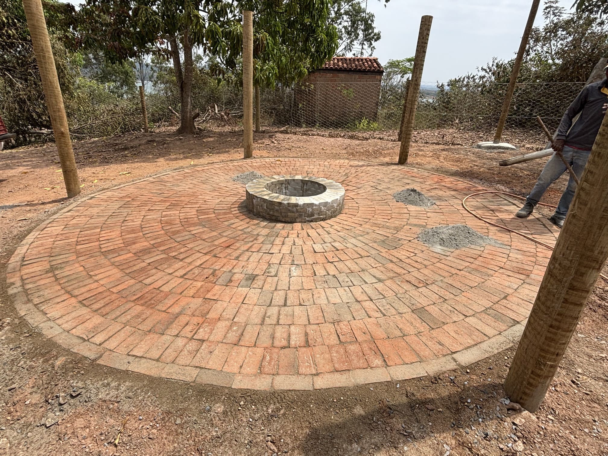Construção fogo de chão